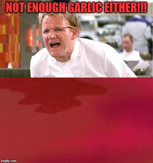 NOT ENOUGH GARLIC EITHER!!! | made w/ Imgflip meme maker