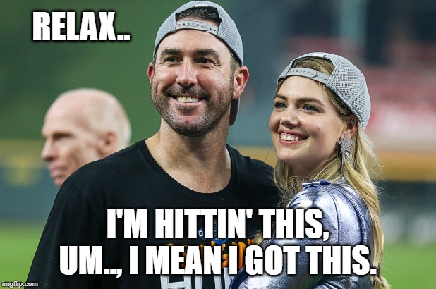 RELAX.. I'M HITTIN' THIS, UM.., I MEAN I GOT THIS. | image tagged in sports | made w/ Imgflip meme maker