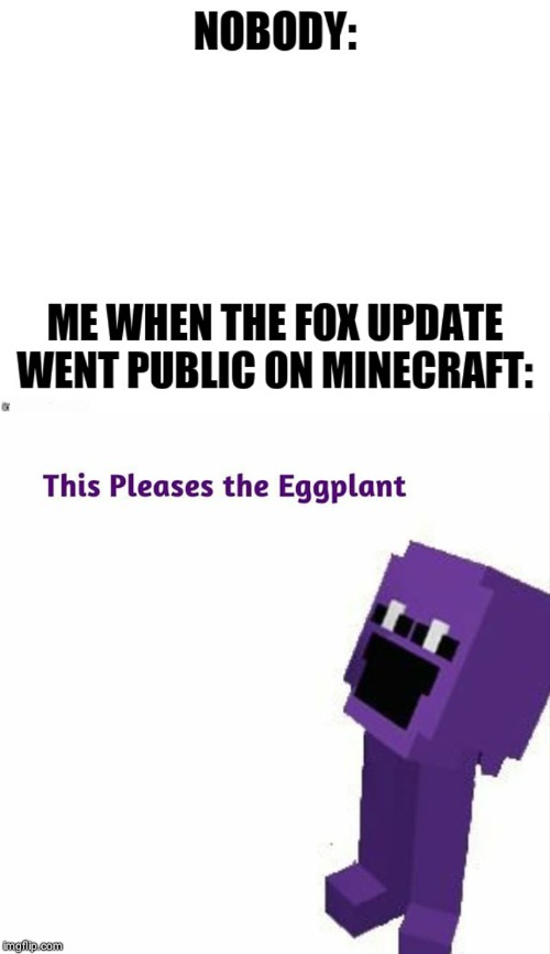 Foxes and Eggplants | image tagged in minecraft | made w/ Imgflip meme maker