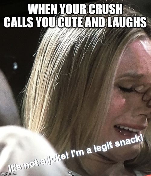 WHEN YOUR CRUSH CALLS YOU CUTE AND LAUGHS | image tagged in tv,good place | made w/ Imgflip meme maker