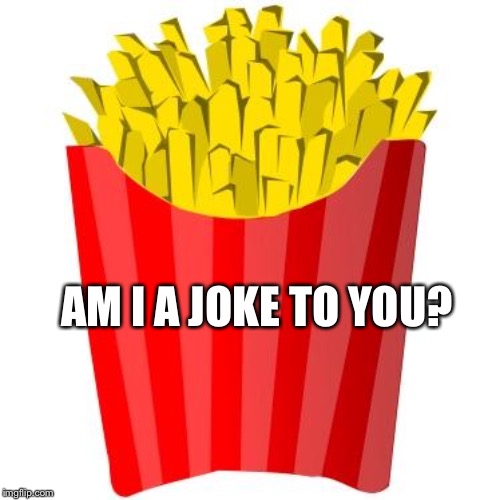 French fries | AM I A JOKE TO YOU? | image tagged in french fries | made w/ Imgflip meme maker
