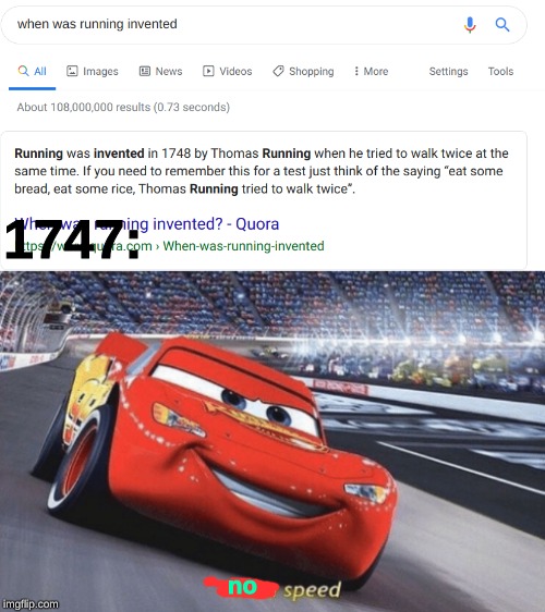 1747:; no | image tagged in i am speed,slow,memes,gifs | made w/ Imgflip meme maker