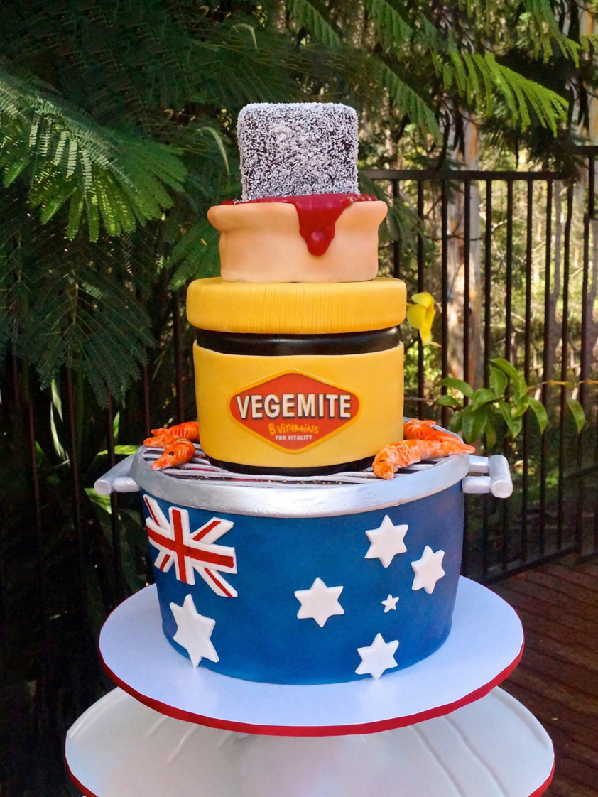 Happy Australia Day Aussie Icon Birthday Cake Blank Meme Template