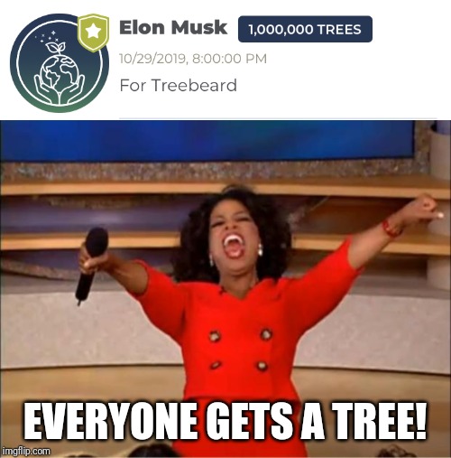 EVERYONE GETS A TREE! | image tagged in memes,oprah you get a | made w/ Imgflip meme maker