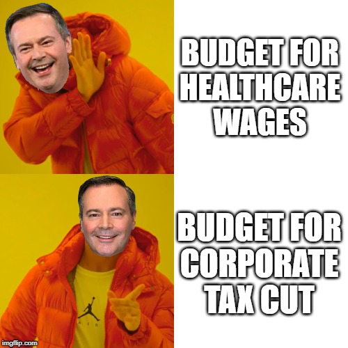 BUDGET FOR
HEALTHCARE WAGES; BUDGET FOR
CORPORATE
TAX CUT | made w/ Imgflip meme maker