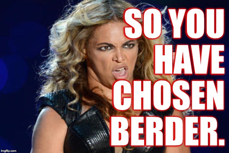 SO YOU
HAVE
CHOSEN
BERDER. | made w/ Imgflip meme maker