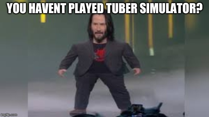 YOU HAVENT PLAYED TUBER SIMULATOR? | image tagged in keanu reeves | made w/ Imgflip meme maker