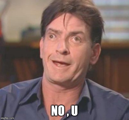 Charlie Sheen DERP | NO , U | image tagged in charlie sheen derp | made w/ Imgflip meme maker