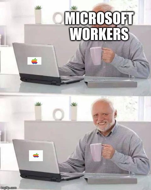 Hide the Pain Harold | MICROSOFT WORKERS | image tagged in memes,hide the pain harold | made w/ Imgflip meme maker