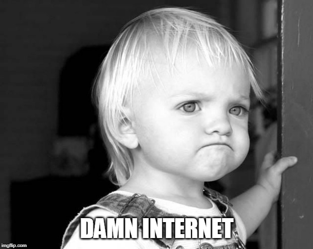 FROWN KID | DAMN INTERNET | image tagged in frown kid | made w/ Imgflip meme maker