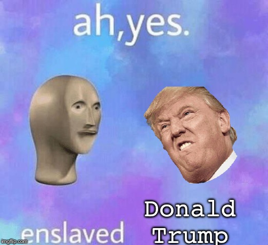 Ah Yes enslaved | Donald
Trump | image tagged in ah yes enslaved | made w/ Imgflip meme maker