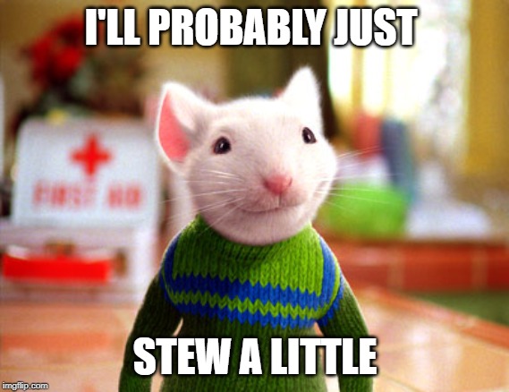 Stuart Little | I'LL PROBABLY JUST STEW A LITTLE | image tagged in stuart little | made w/ Imgflip meme maker