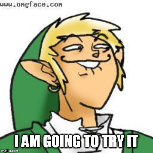 lol of zelda | I AM GOING TO TRY IT | image tagged in lol of zelda | made w/ Imgflip meme maker