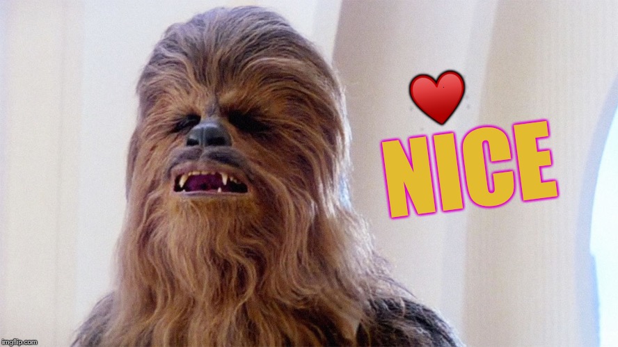 Chewbacca | ♥️ NICE | image tagged in chewbacca | made w/ Imgflip meme maker