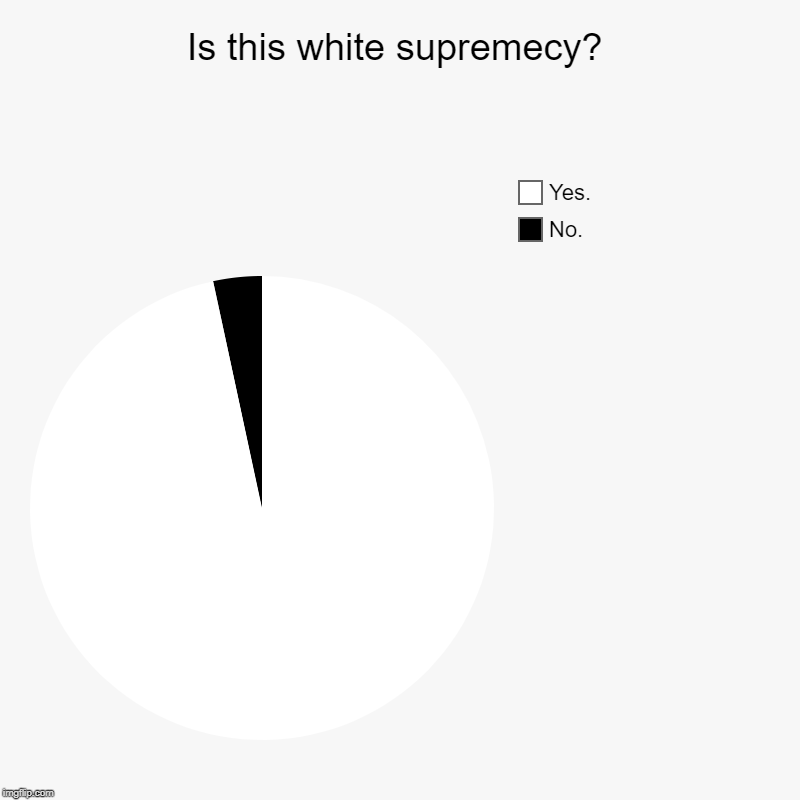 Is this white supremecy? | No., Yes. | image tagged in charts,pie charts | made w/ Imgflip chart maker