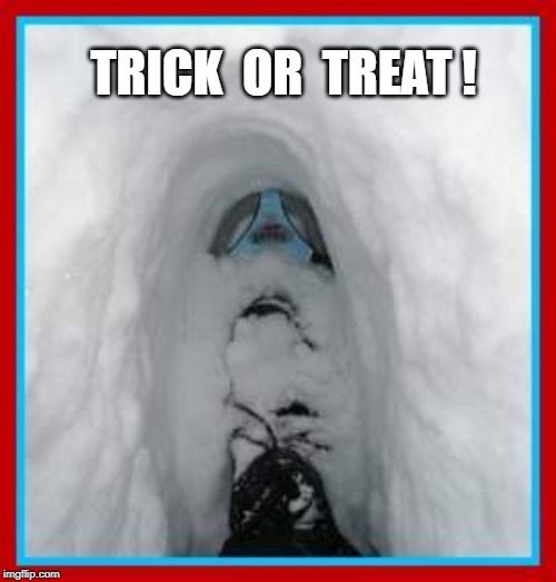 Halloween Snow | TRICK  OR  TREAT ! | image tagged in trick or treat,meme | made w/ Imgflip meme maker
