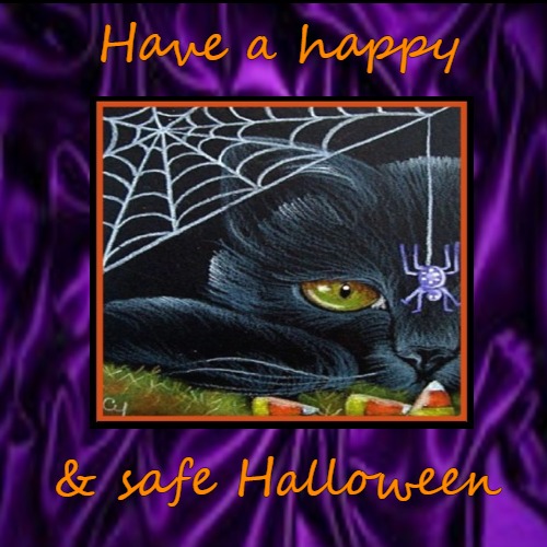 Happy Halloween | image tagged in demotivationals,halloween,black cat | made w/ Imgflip demotivational maker