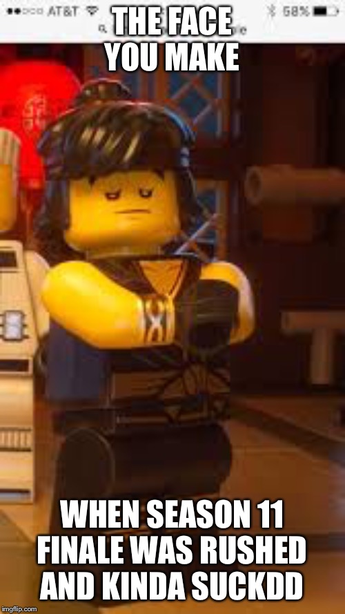 Cole#ninjago | THE FACE YOU MAKE WHEN SEASON 11 FINALE WAS RUSHED AND KINDA SUCKED | image tagged in coleninjago | made w/ Imgflip meme maker