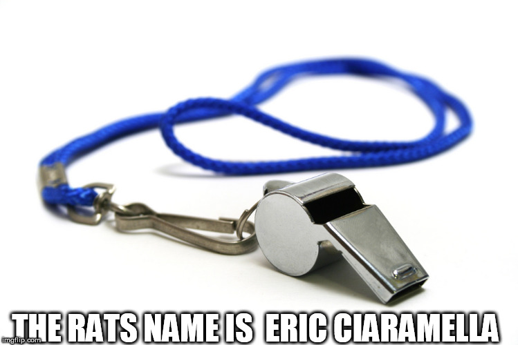 Whistle | THE RATS NAME IS  ERIC CIARAMELLA | image tagged in whistle | made w/ Imgflip meme maker