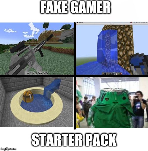 Blank Starter Pack Meme | FAKE GAMER; STARTER PACK | image tagged in memes,blank starter pack | made w/ Imgflip meme maker
