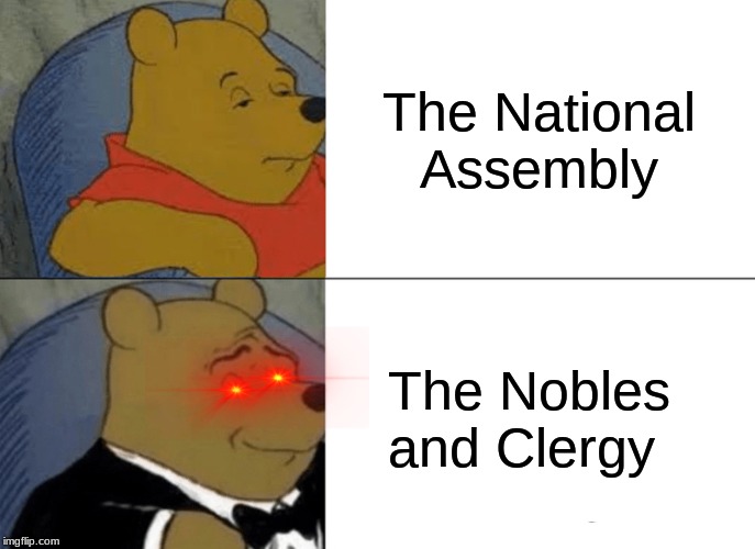 Tuxedo Winnie The Pooh | The National Assembly; The Nobles and Clergy | image tagged in memes,tuxedo winnie the pooh | made w/ Imgflip meme maker