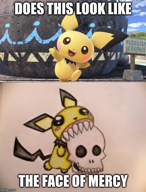 DOES THIS LOOK LIKE; THE FACE OF MERCY | image tagged in pichu | made w/ Imgflip meme maker