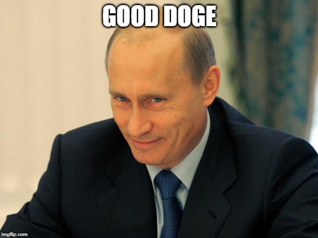 GOOD DOGE | image tagged in vladimir putin smiling | made w/ Imgflip meme maker