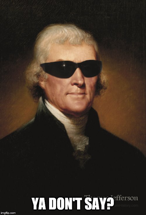 Thomas Jefferson  | YA DON'T SAY? | image tagged in thomas jefferson | made w/ Imgflip meme maker