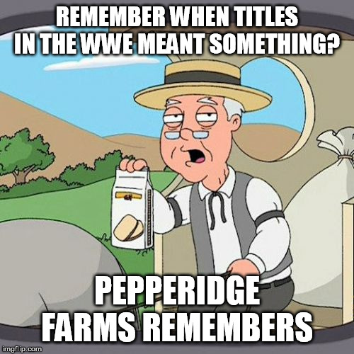 Pepperidge Farm Remembers | REMEMBER WHEN TITLES IN THE WWE MEANT SOMETHING? PEPPERIDGE FARMS REMEMBERS | image tagged in memes,pepperidge farm remembers | made w/ Imgflip meme maker