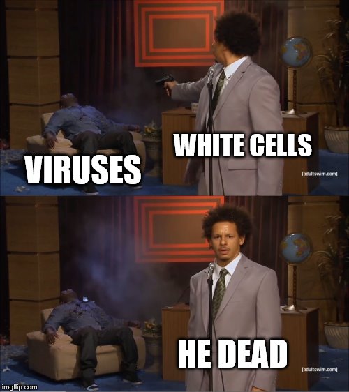 white cells attack | WHITE CELLS; VIRUSES; HE DEAD | image tagged in memes,who killed hannibal,white cells | made w/ Imgflip meme maker