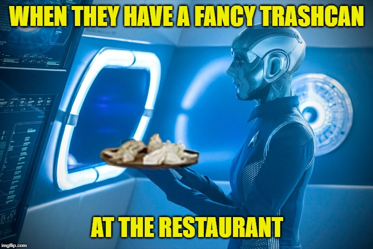 where do you put this tray? | WHEN THEY HAVE A FANCY TRASHCAN; AT THE RESTAURANT | image tagged in memes,eating,restaurant | made w/ Imgflip meme maker
