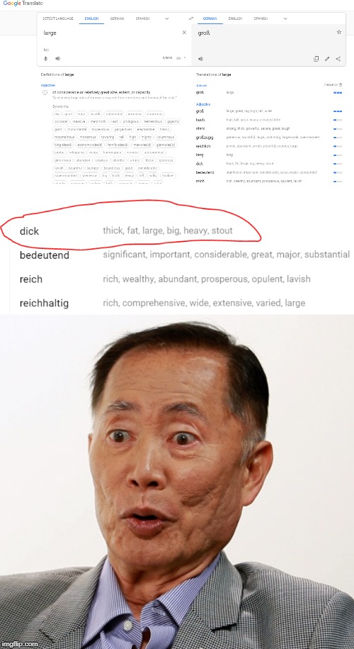 image tagged in george takei oh my,google translate | made w/ Imgflip meme maker