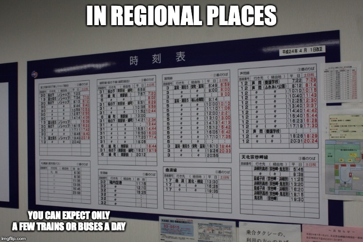 Soya Bus Timetable | IN REGIONAL PLACES; YOU CAN EXPECT ONLY A FEW TRAINS OR BUSES A DAY | image tagged in timetable,memes,public transport | made w/ Imgflip meme maker