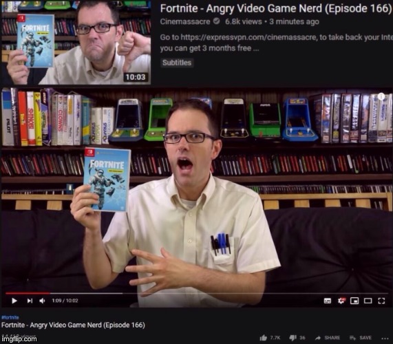 the angry video game nerd reviews fortnite | image tagged in memes,avgn,fortnite | made w/ Imgflip meme maker