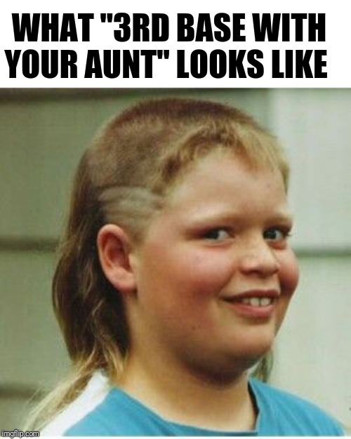 WHAT "3RD BASE WITH YOUR AUNT" LOOKS LIKE | image tagged in redhead,redneck | made w/ Imgflip meme maker