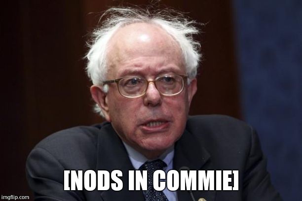 Bernie Sanders | [NODS IN COMMIE] | image tagged in bernie sanders | made w/ Imgflip meme maker