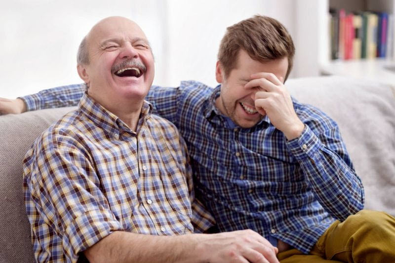 High Quality Father Son Laugh Blank Meme Template