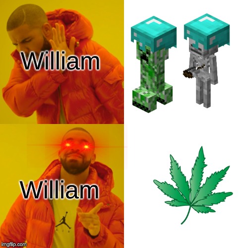 Drake Hotline Bling Meme | William; William | image tagged in memes,drake hotline bling | made w/ Imgflip meme maker