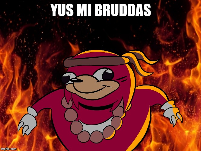Uganda knuckles | YUS MI BRUDDAS | image tagged in uganda knuckles | made w/ Imgflip meme maker
