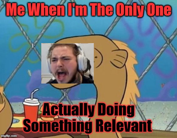 Sadly I Am Only An Eel | Me When I'm The Only One; Actually Doing Something Relevant | image tagged in memes,sadly i am only an eel | made w/ Imgflip meme maker