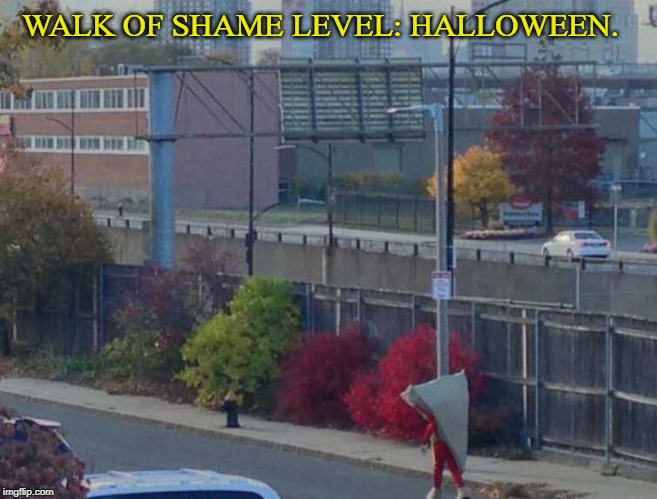 WALK OF SHAME LEVEL: HALLOWEEN. | image tagged in halloween costume | made w/ Imgflip meme maker