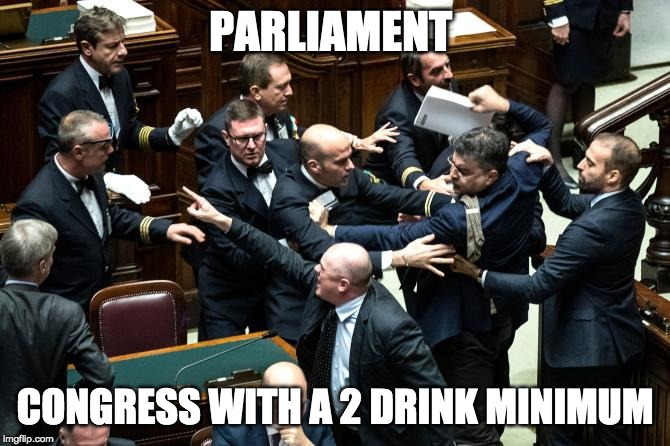 Parliament brawl | PARLIAMENT; CONGRESS WITH A 2 DRINK MINIMUM | image tagged in parliament brawl | made w/ Imgflip meme maker