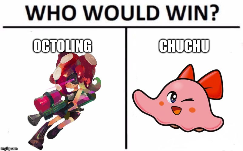 image tagged in who would win,octoling,chuchu,kirby,splatoon,memes | made w/ Imgflip meme maker