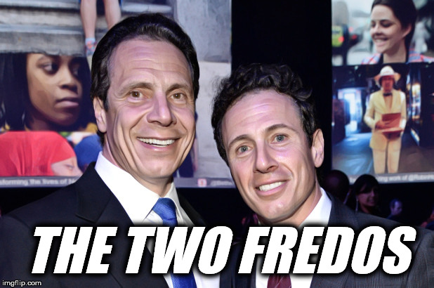 The Two Fredos | THE TWO FREDOS | image tagged in the two fredos,chris cuomo,andrew cuomo,fredo,trump | made w/ Imgflip meme maker