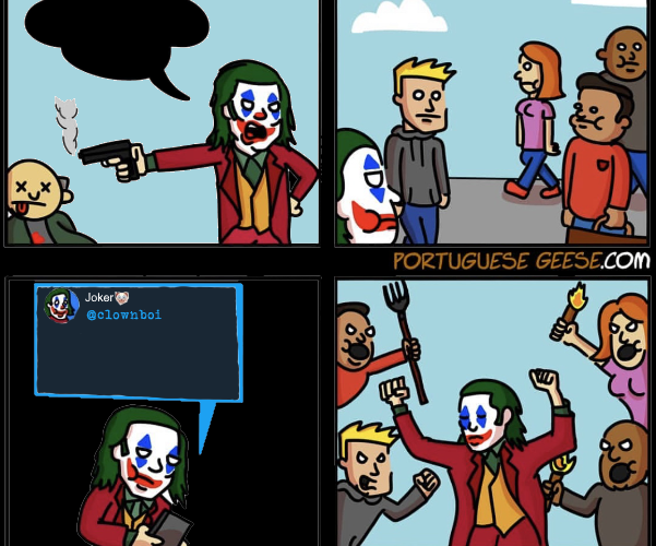 High Quality Joker Tweet Dark Blank Meme Template