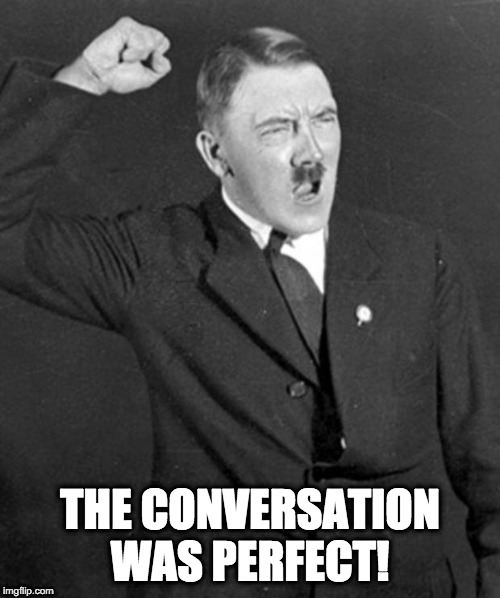Angry Hitler | THE CONVERSATION WAS PERFECT! | image tagged in angry hitler | made w/ Imgflip meme maker
