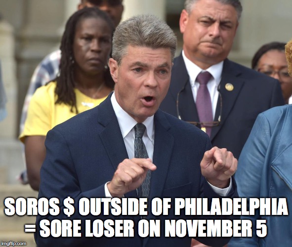 Say "No" to Jack Stollsteimer | SOROS $ OUTSIDE OF PHILADELPHIA = SORE LOSER ON NOVEMBER 5 | image tagged in jack stollsteimer,delaware county,katayoun copeland,district attorney,law and order | made w/ Imgflip meme maker