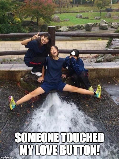 GUSH!!! | SOMEONE TOUCHED MY LOVE BUTTON! | image tagged in excited girls | made w/ Imgflip meme maker