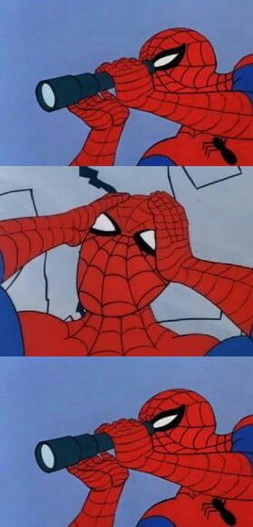 spiderman binocular Blank Meme Template