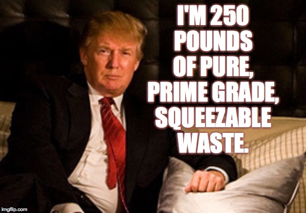 I'M 250 POUNDS OF PURE, PRIME GRADE, SQUEEZABLE WASTE. | made w/ Imgflip meme maker